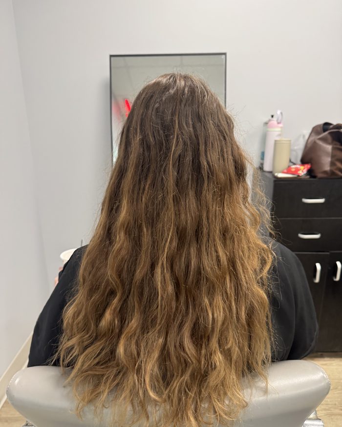 Before, dry brassy blonde