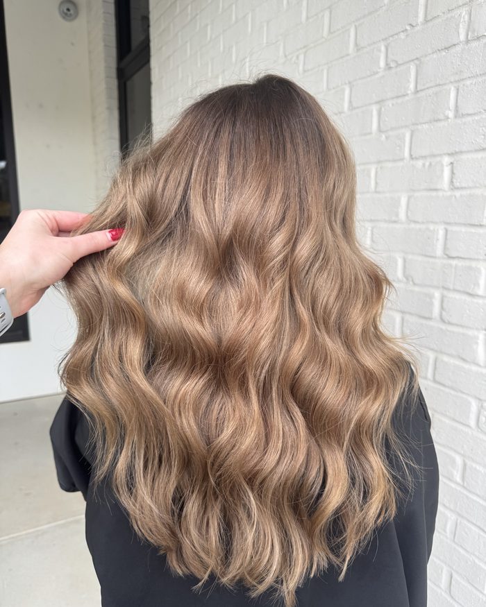 After, blended bronde reverse balayage