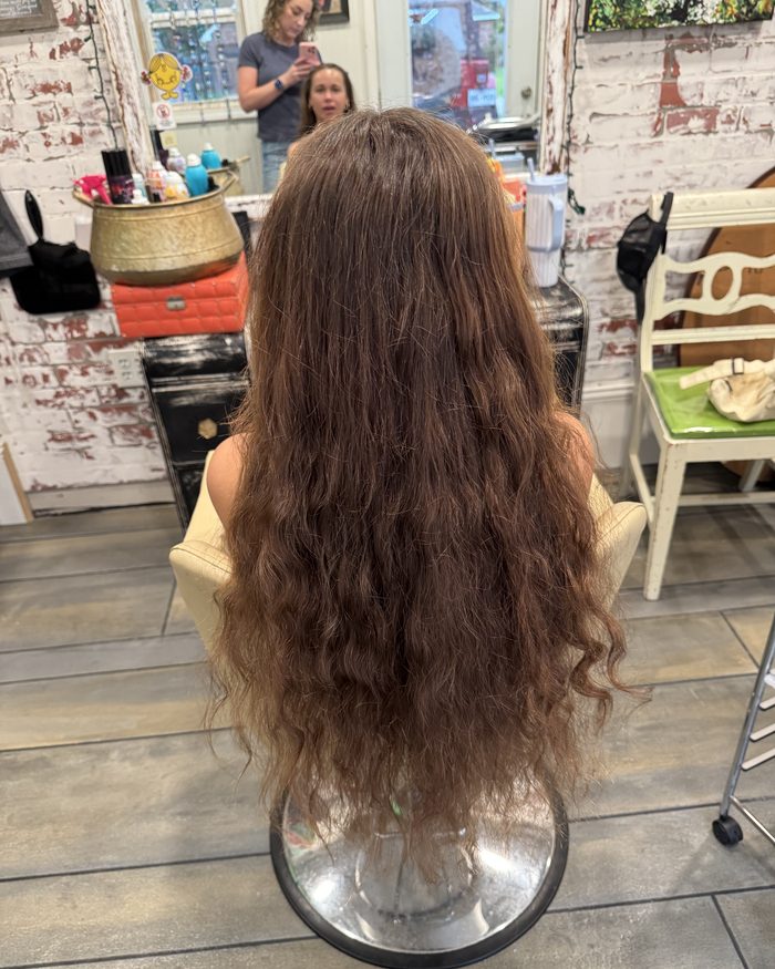 Before, natural untouched brown hair