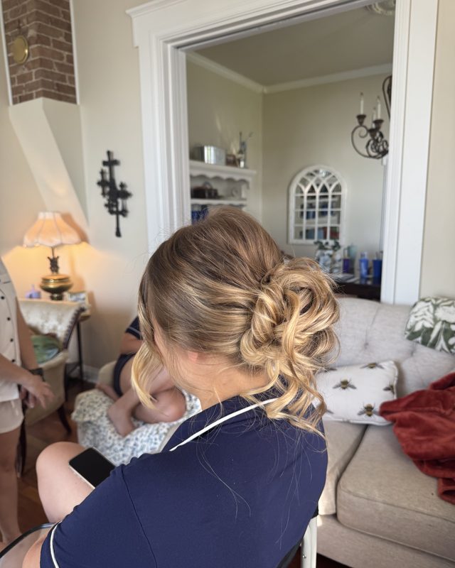 Romantic textured bridal updo